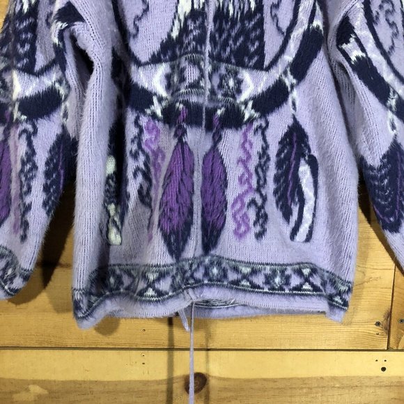 Vintage Tejidos Imalaya Wool Full Zip EAGLE NATIVE AMERICAN Jacket Womens  Sz L - Picture 4 of 11
